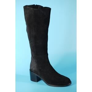 Aquatalia Baia Black Knee High Suede Boots Size 10 New Mid Heel $625